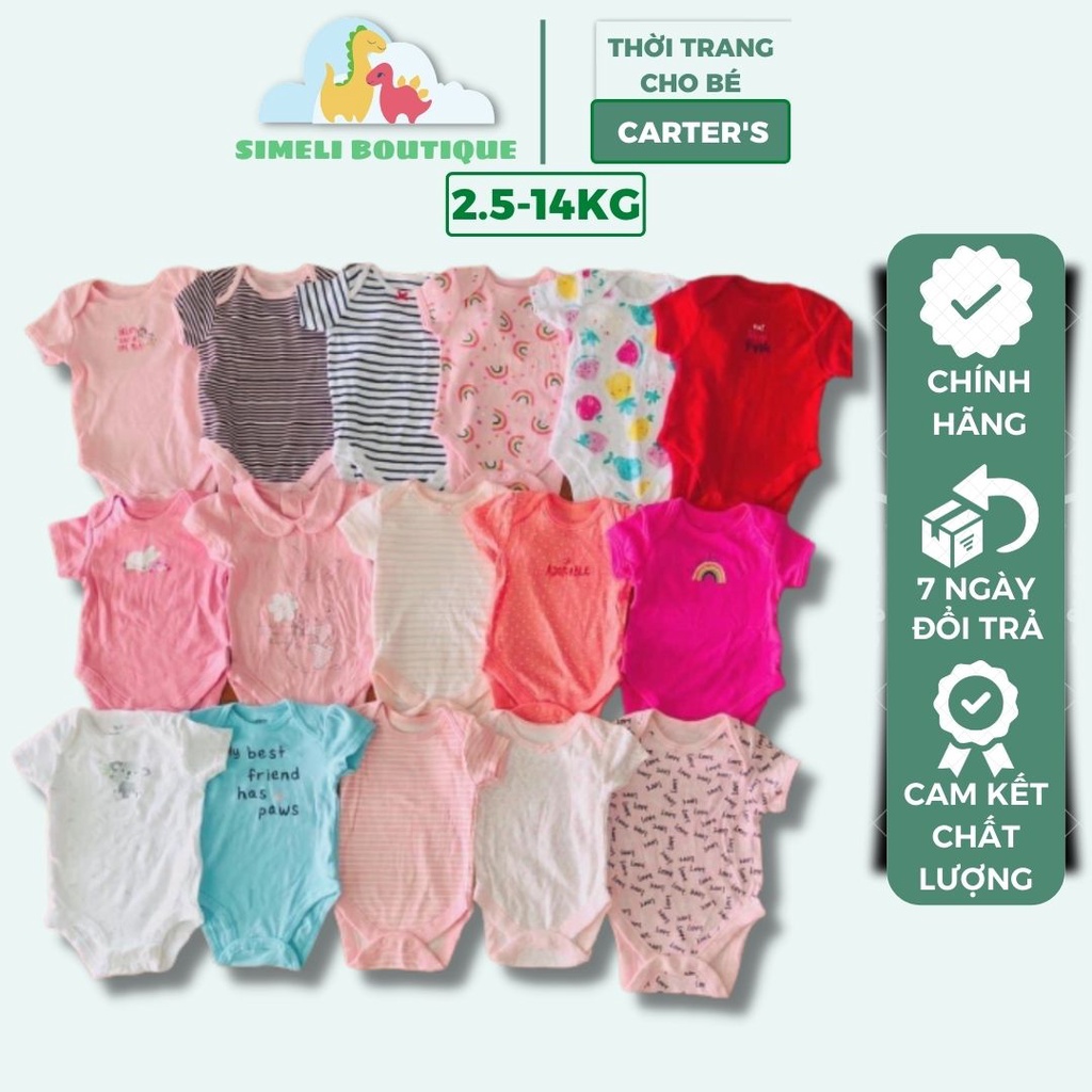 Bộ Bodychip Cộc Tay/Dài Tay Hàng Xuất Dư Cho Bé Trai/Bé Gái 2,5-14kg