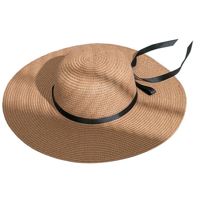 Mũ Cói Rộng Vành Chống Tia UV Thời Trang Đi Biển Cho Bé