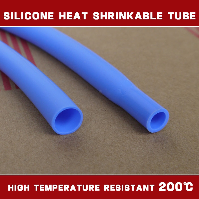 Ống co nhiệt silicone màu xanh lam 1-12mm, mềm và chịu mài mòn, chịu được nhiệt độ cao 200 độ, ống co nhiệt cao su silicone, ống bọc cách nhiệt