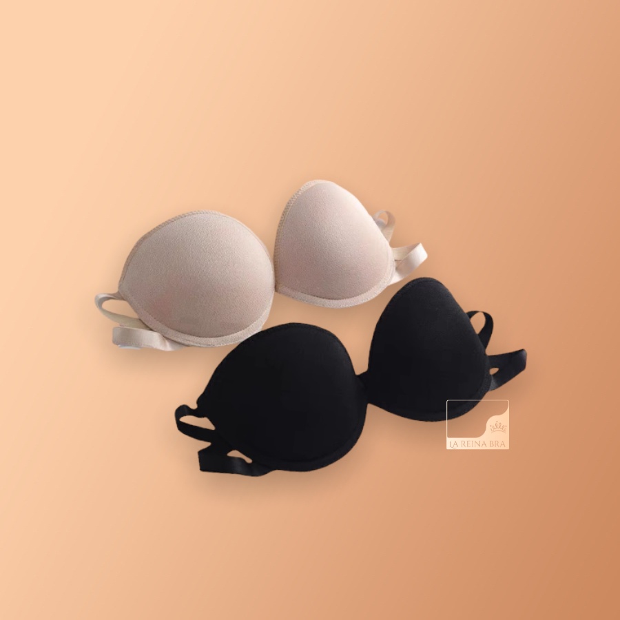 ÁO CUP ngực LA REINA BRA - LRCN003 dây mảnh có gọng nâng ngực kèm dây trong suốt - 2 màu đen, da