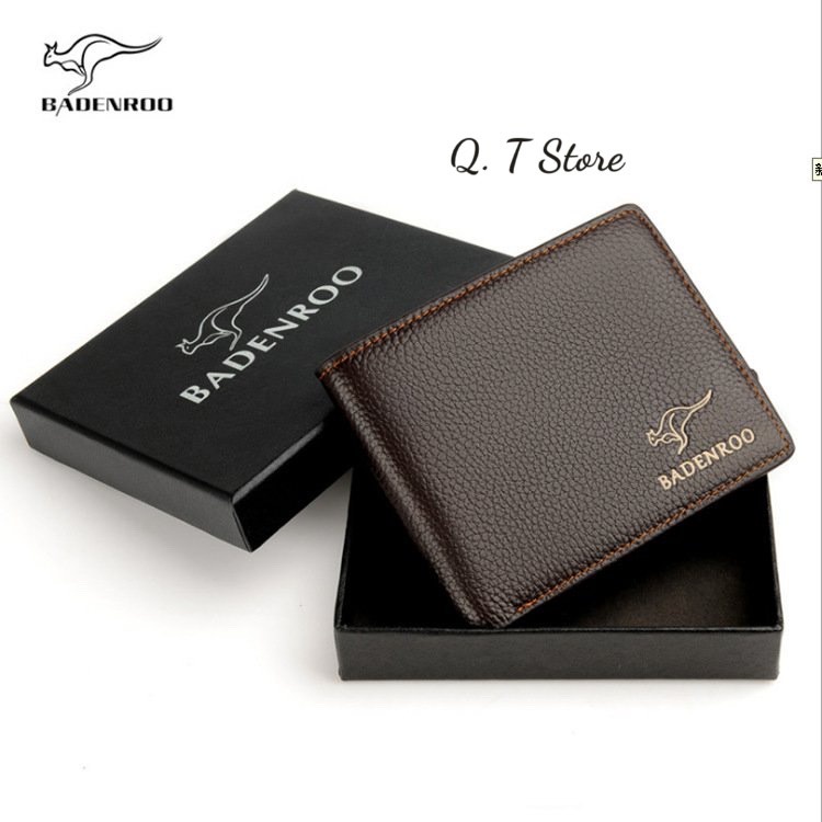 Bóp Ví nam cao cấp BADENROO, Ví da bò thật đơn giản, Lịch lãm, Bền đẹp
