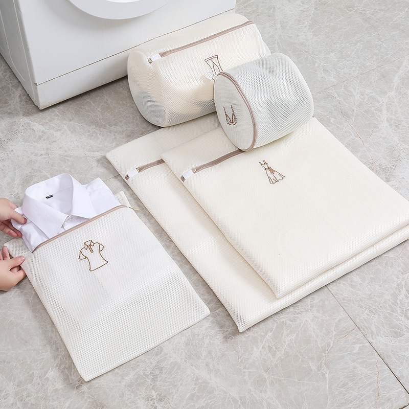 Túi Giặt Quần Áo Đồ Lót 3 Lớp GOCI  Cho Máy Giặt Có Khóa, Túi Giặt 3 Lớp Hình thêu Phân Loại Tiện Lợi