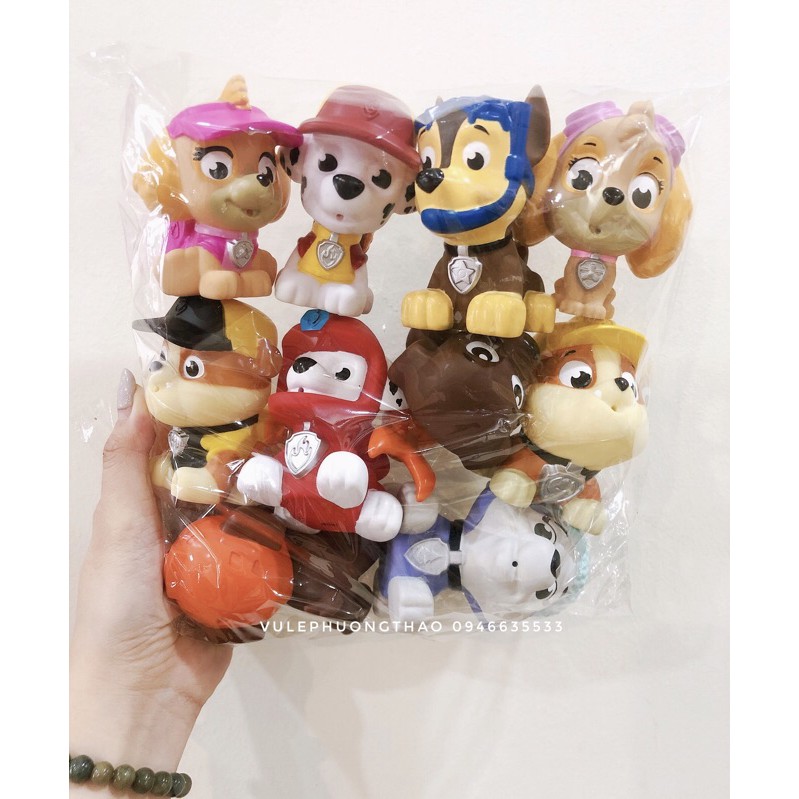 Set 10 chó cứu hộ Paw Patrol phun nước (ko trùng)