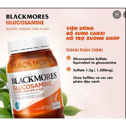 [Hàng Chuẩn ÚC] Blackmores Glucosamine 1500mg - Viên uống hỗ trợ xương khớp 180 viên