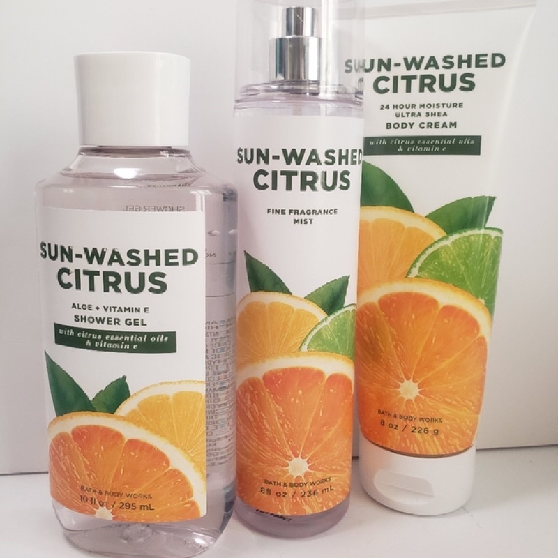 [Auth] Bộ sản phẩm tắm dưỡng xịt thơm toàn thân Bath and Body Works - Sun Washed Citrus