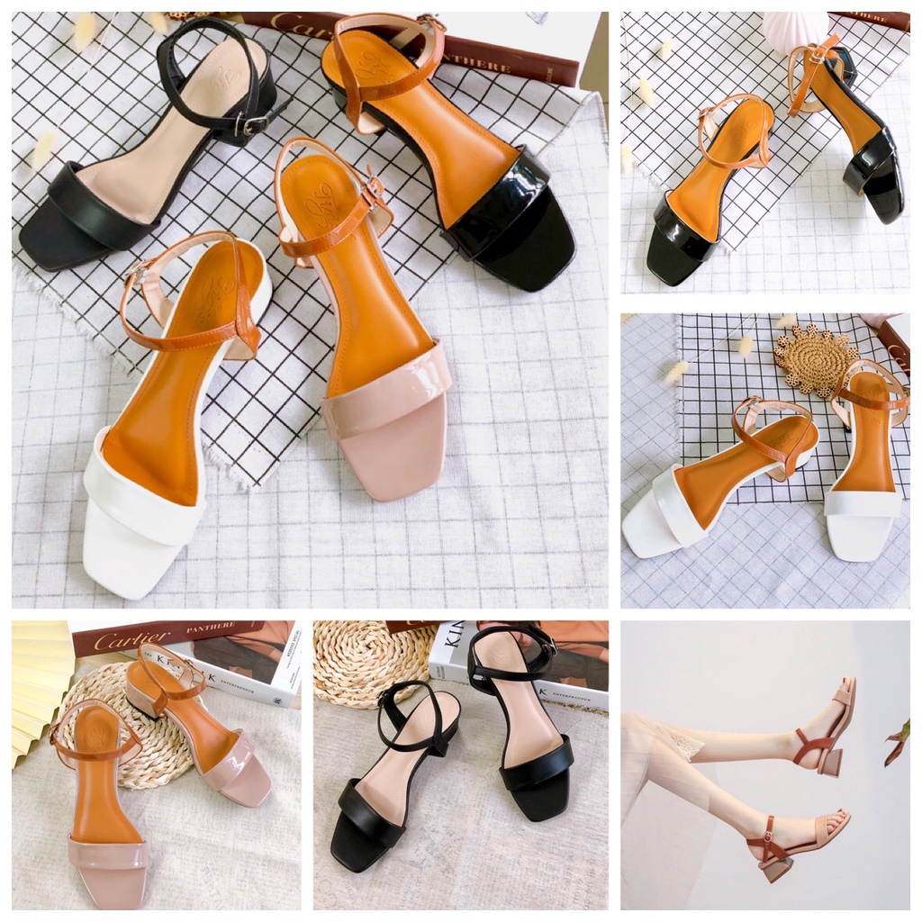 Giày Sandal Nữ Tigish Quai Ngang Bóng 3p VNXK