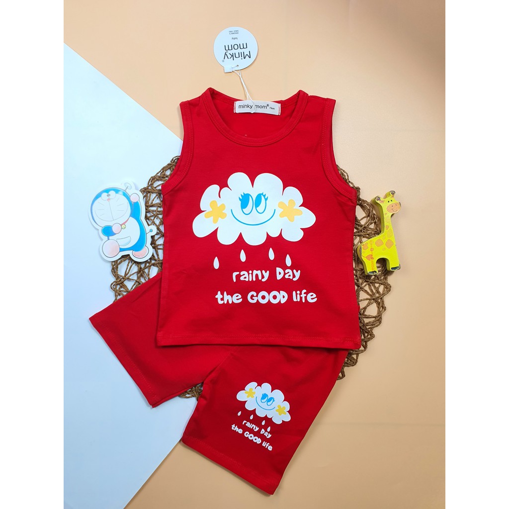 Bộ Ba Lỗ COTTON 100% MIMKY MOM In Hình Động Vật Dễ Thương Cho Bé BL-IN04