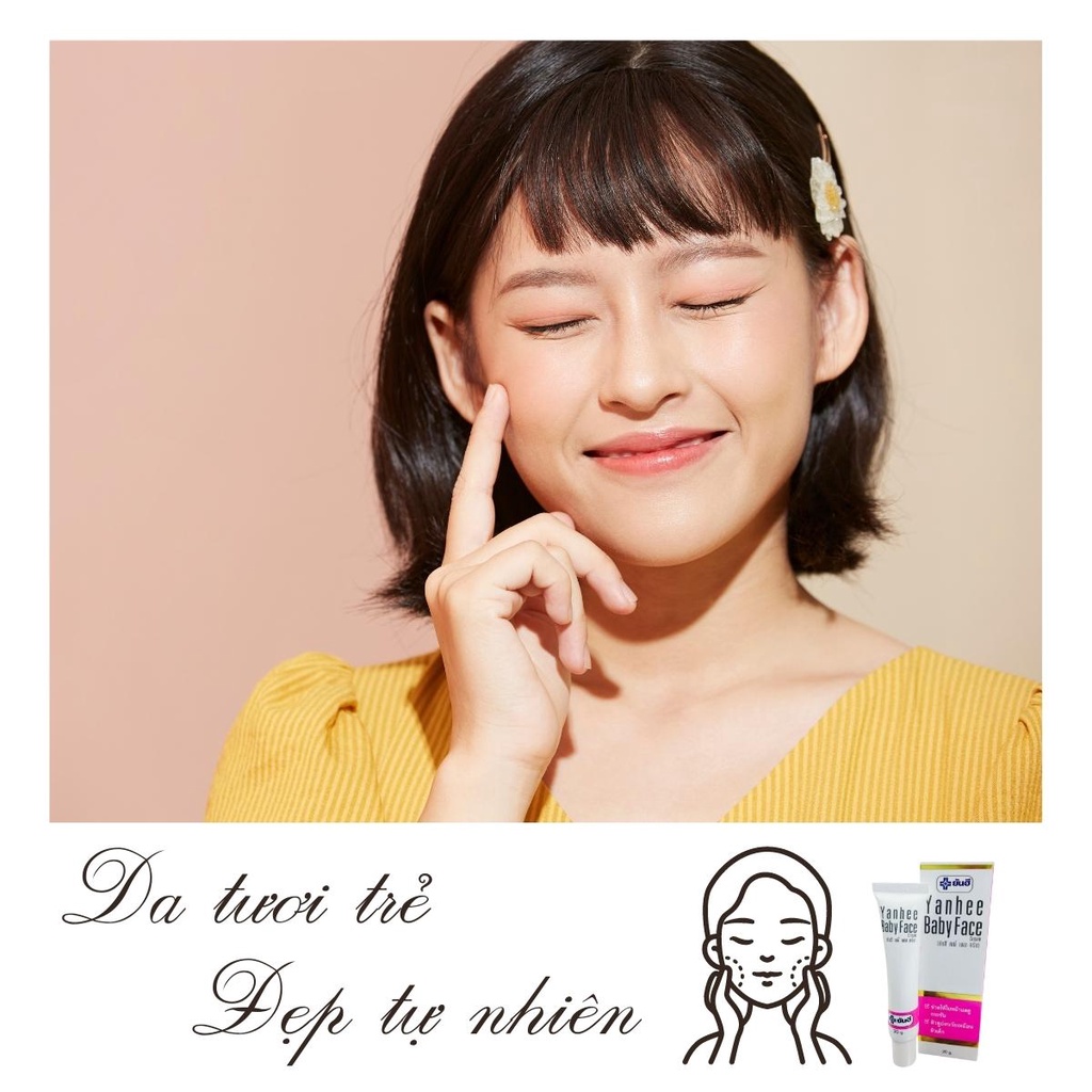 Kem dưỡng trắng da mặt Yanhee Baby Face Cream mờ thâm mụn giúp da trắng hồng mịn màng 20g chính hãng thái lan