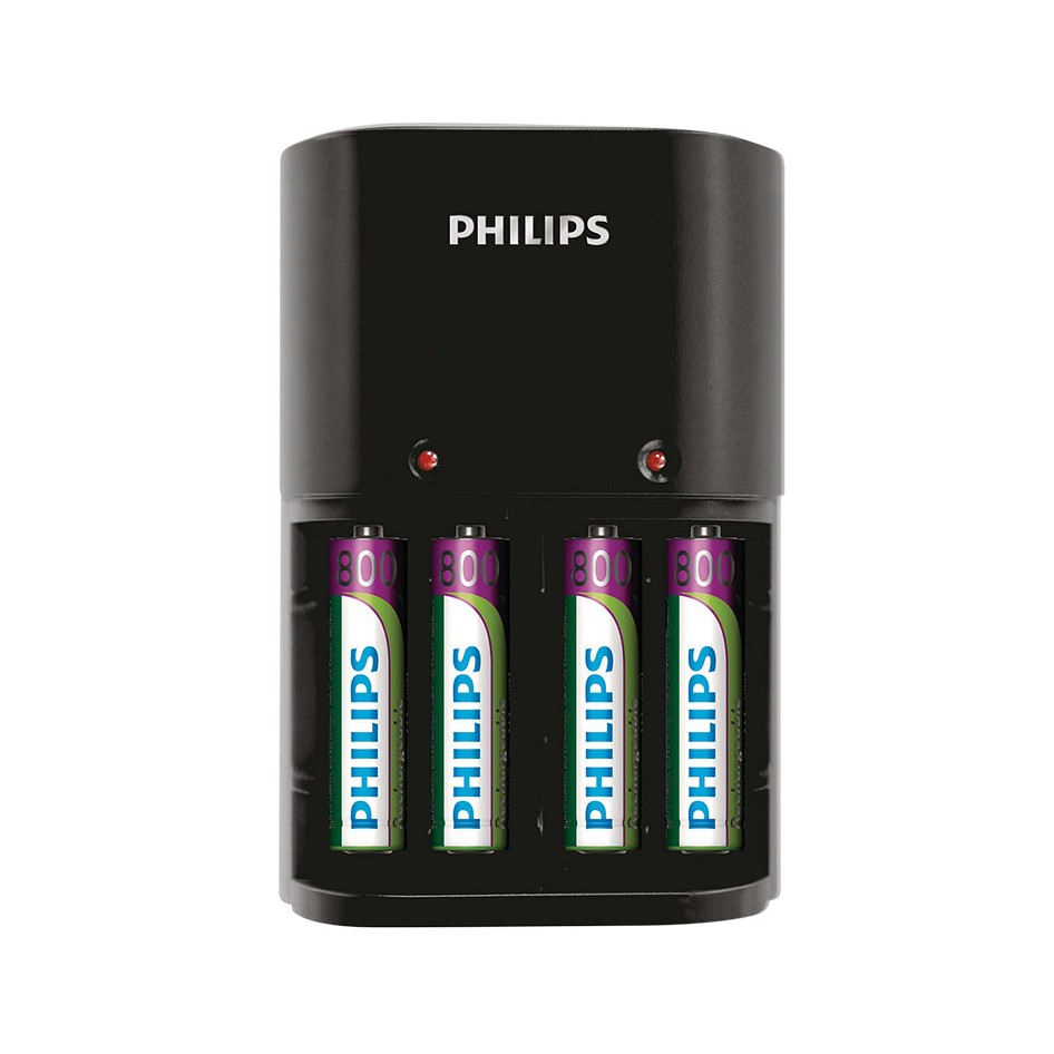 Bộ sạc pin tiêu chuẩn 200mAh + 4 pin AAA Philips SCB1450NB
