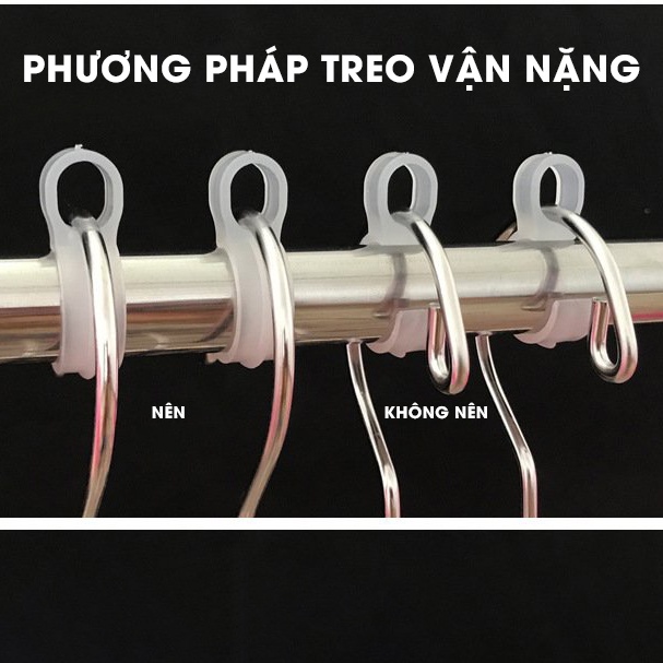 Combo 1 móc chùm inox chống rỉ sét và 20 móc chống gió bằng nhựa chất lượng cao cho sào phơi