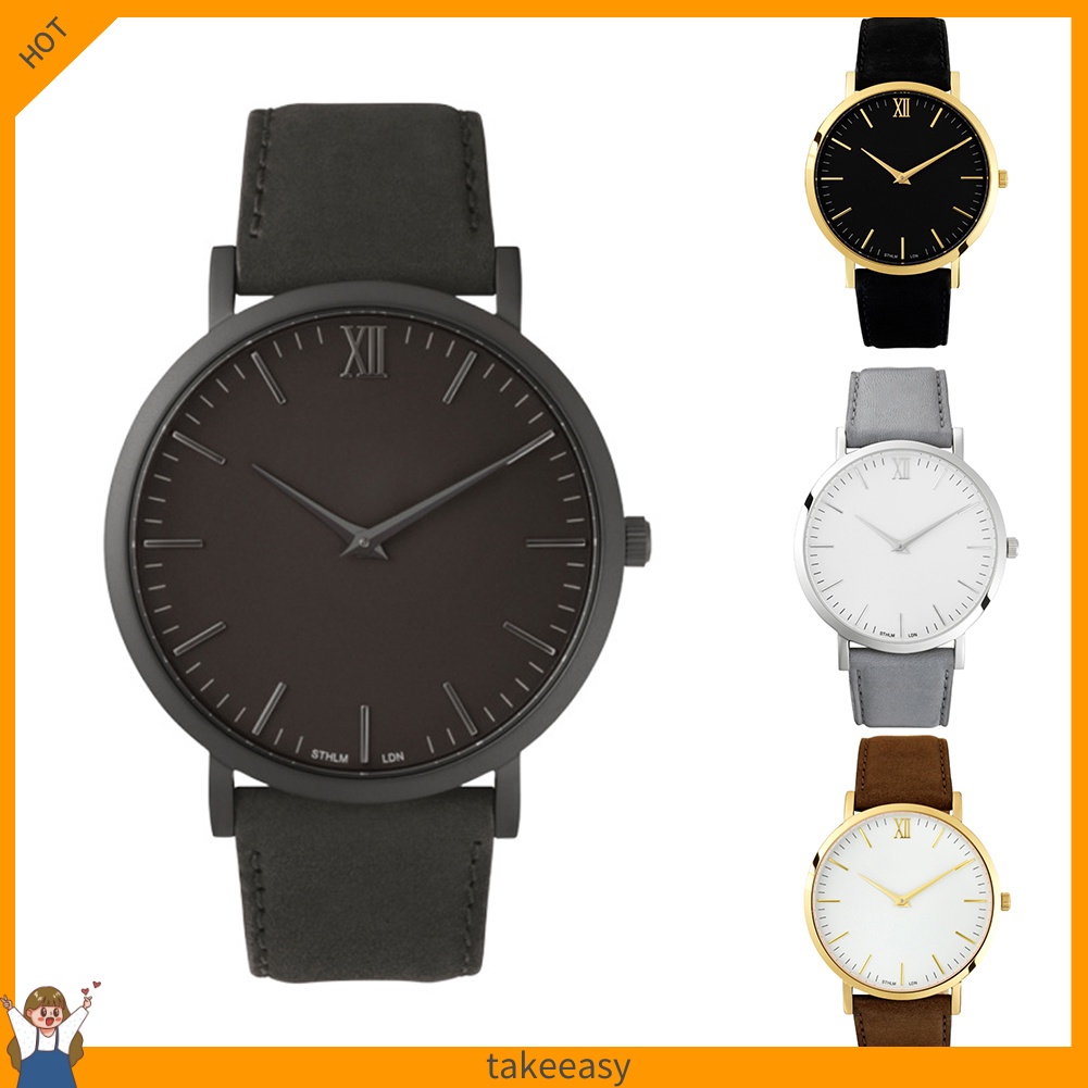 Đồng hồ thạch anh analog mặt tròn lớn thời trang cho nam