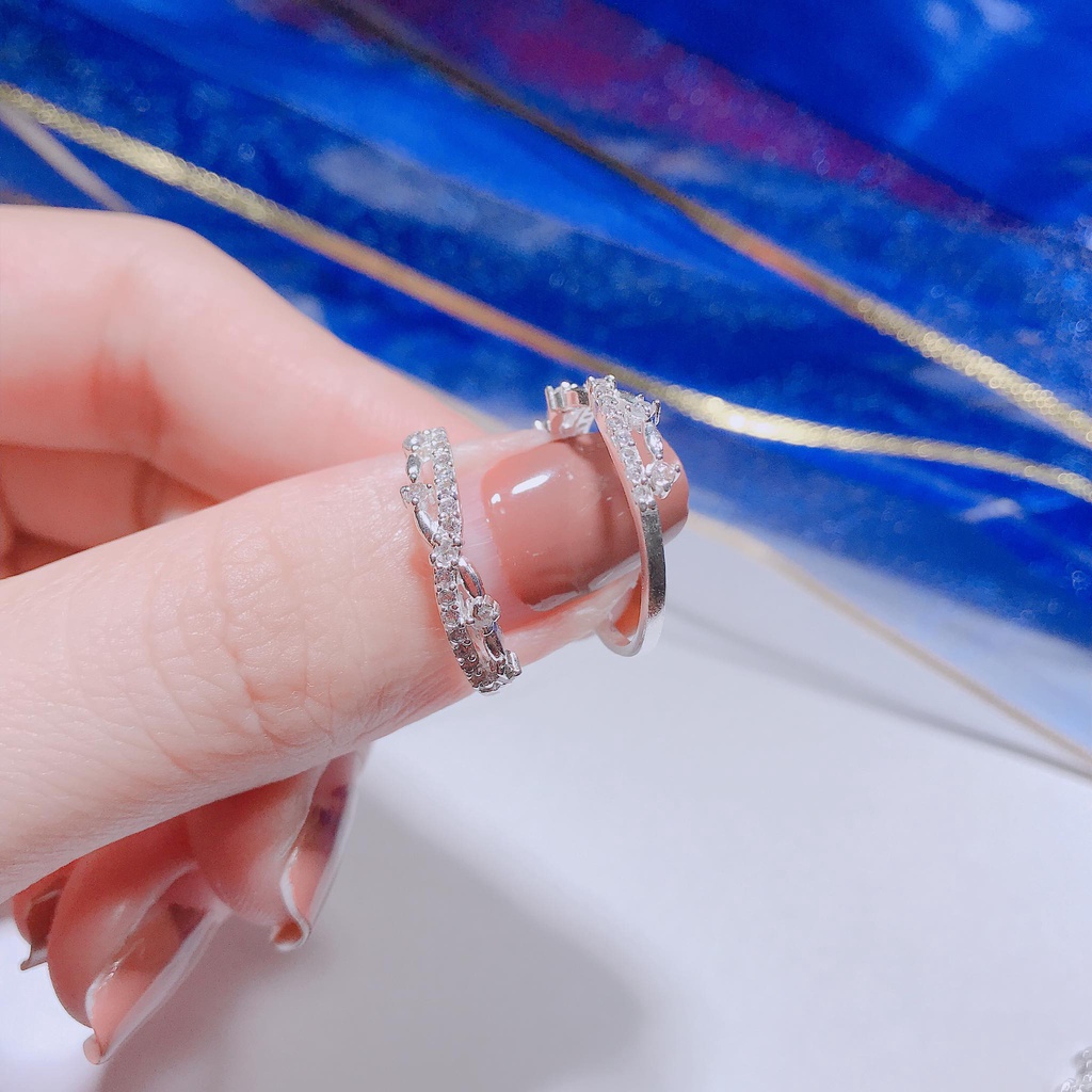 Nhẫn nữ bạc ta đính đá xoắn - đẹp và rất đẹp - Thanh bạc