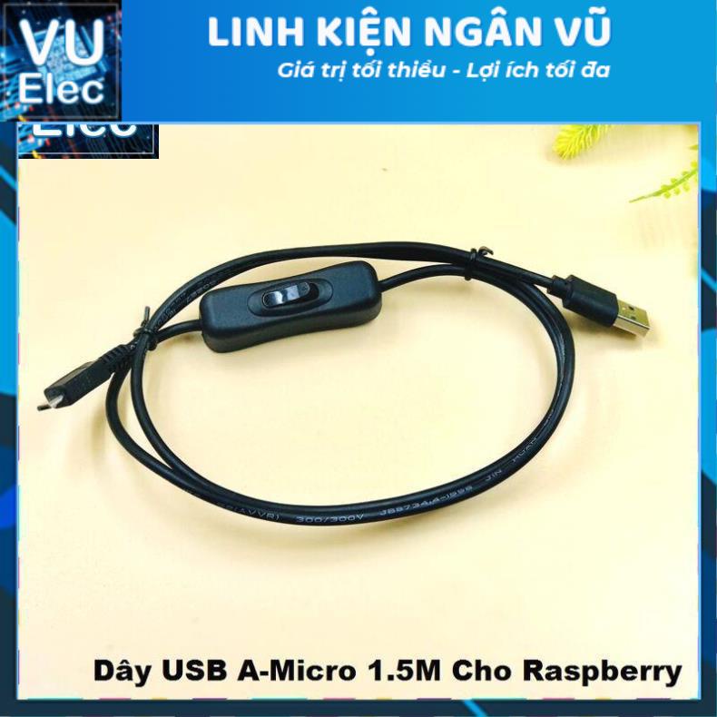 Dây USB A-Micro 1.5M Cho Raspberry