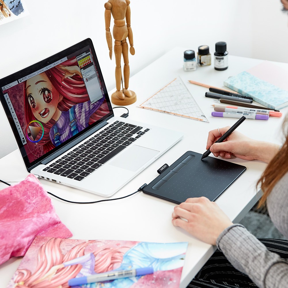 Bảng vẽ điện tử Wacom 6100WL-Wacom Intuos M Bluetooth | Chính Hãng Bảo hành 12 Tháng