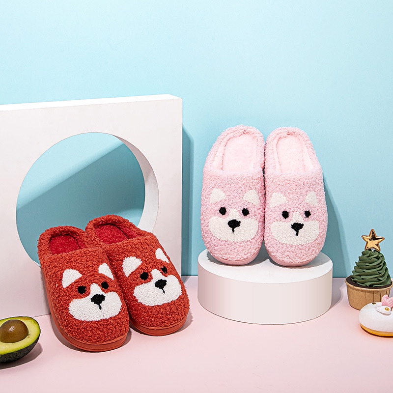 DÉP bông đi trong nhà họa tiết hình GẤU siêu ngộ nghĩnh cho béGIADUNGTONGKHO1Dép bông đế cao su cho bé