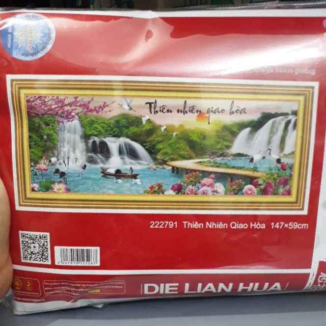 Tranh thêu phong cảnh thiên nhiên giao hòa 222791(147×59)