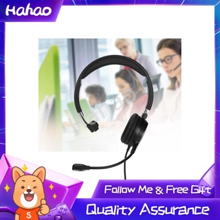Hahao Call Center Head-mounted Service Headphone Computer Office Headset USB Drive-by-wire