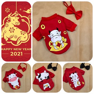 Áo nỉ thú cưng tay dài Tết Tân sửu 2021