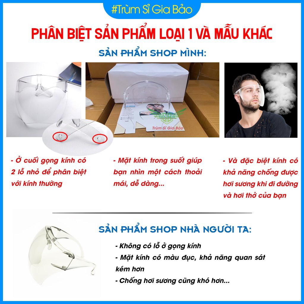 Kính chắn giọt bắn phòng dịch bảo hộ Full Face trong suốt , kính mặt nạ chống dịch bảo hộ sức khỏe.