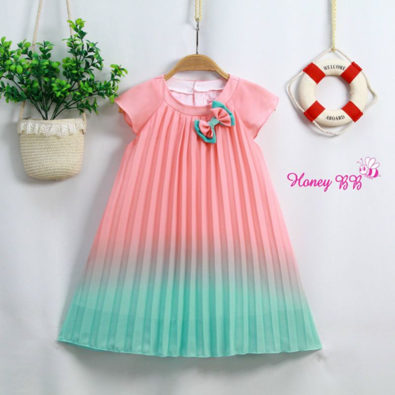 Đầm vol xếp ly cao cấp cho bé gái size 30kg đến 50kg