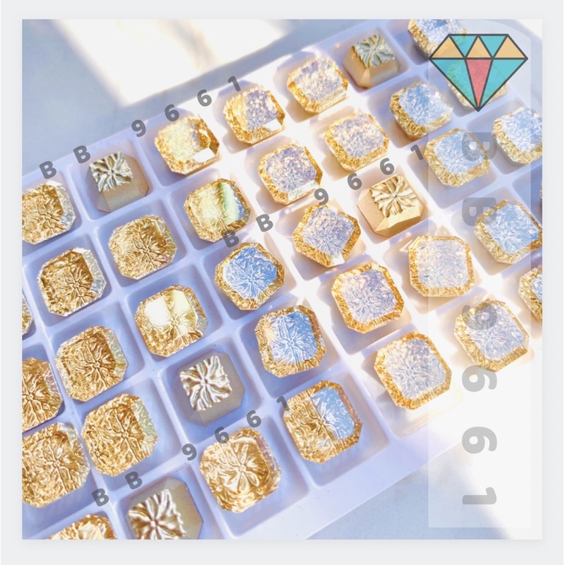 Pha Lê Vuông -Móng Nail- Đá KHỐI Cao cấp size 10*10mm