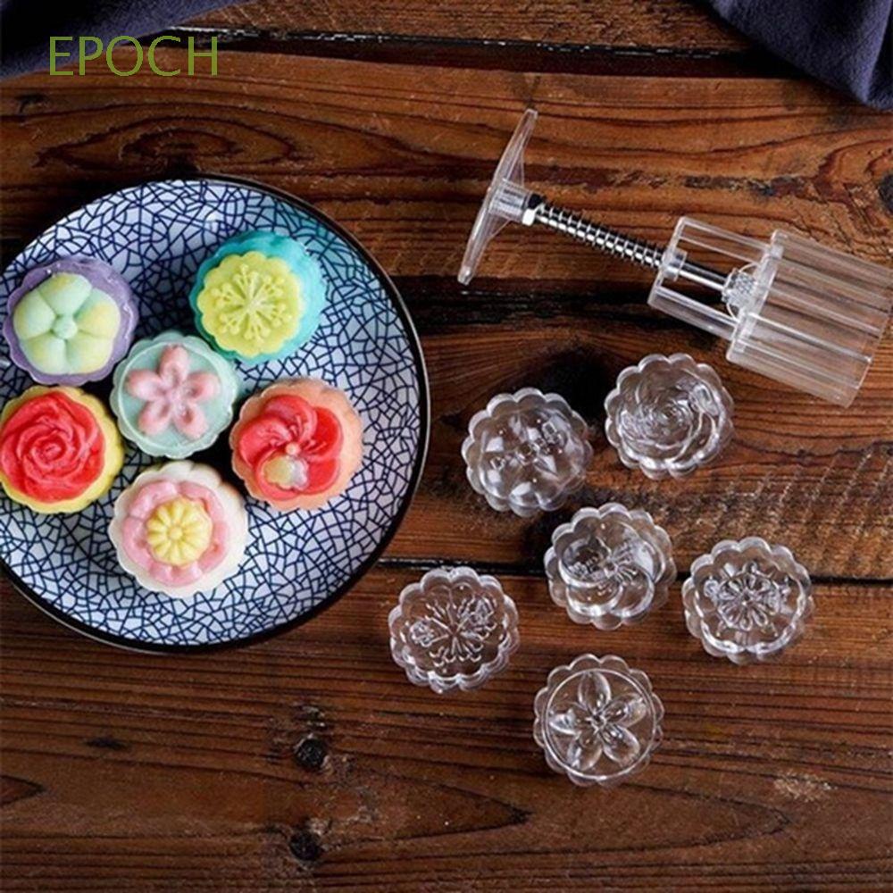Set khuôn làm bánh trung thu DIY 50g tạo kiểu 6 mẫu 3D độc đáo