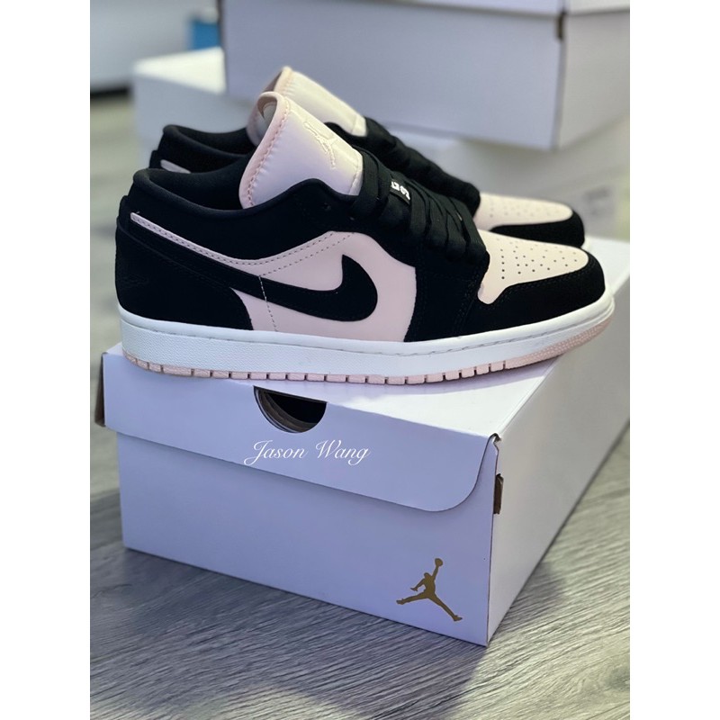 [ 𝙊𝙍𝘿𝙀𝙍 ] Giày Air Jordan 1 màu hồng phấn và đen cổ thấp