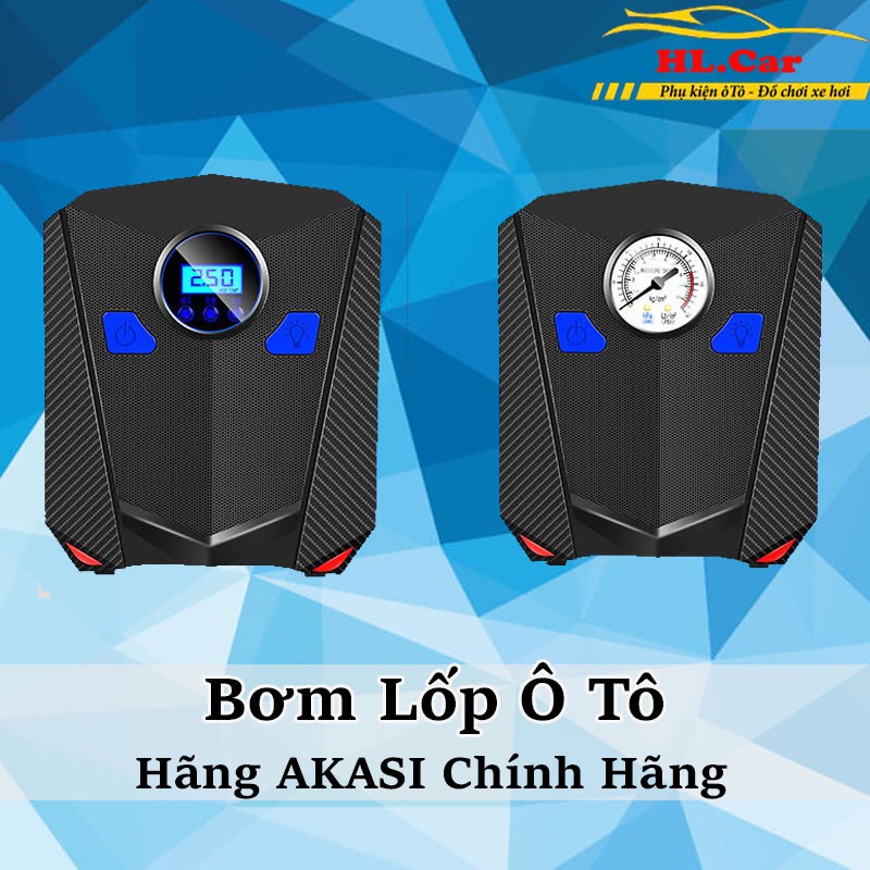 Bơm Lốp Ô Tô,Bơm Hơi 12V Chính Hãng AIKESI -  2 Loại Điện Tử Tự Ngắt Và Đồng Hồ Cơ Học (Có Đèn Pin)