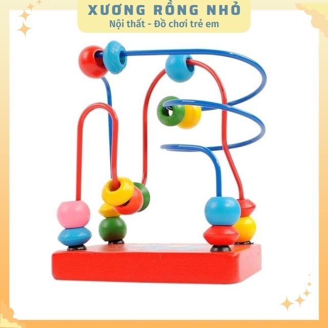 Đồ chơi luồn hạt size nhỏ cho bé, đồ chơi gỗ trẻ em, giáo cụ montessori, Xương Rồng Nhỏ