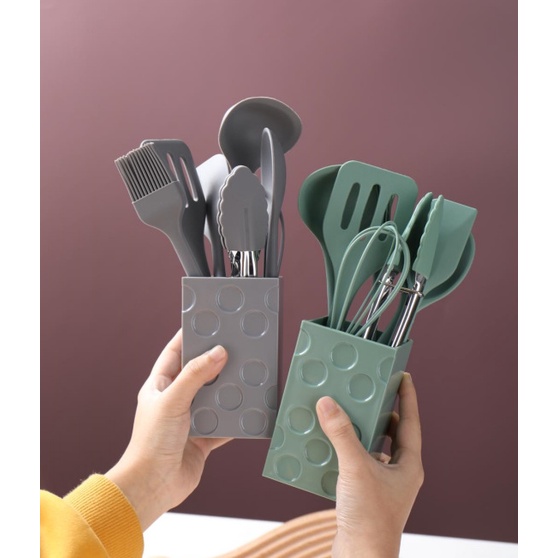 Bộ 8 món dụng cụ nhà bếp Silicon lúa mạch nấu ăn làm bánh tiện dụng an toàn