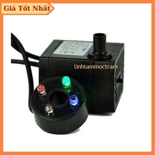 Máy bơm chìm mini có đèn đổi màu phụ kiện cho thác nước phong thủy, tiểu cảnh non bộ