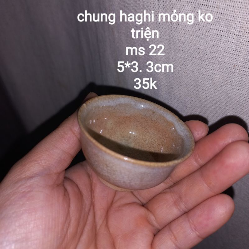 Gốm NHẬT BẢN: Chung mỏng hồng phấn (hagi hoàng hôn) ko triện – 22 26 06 2022