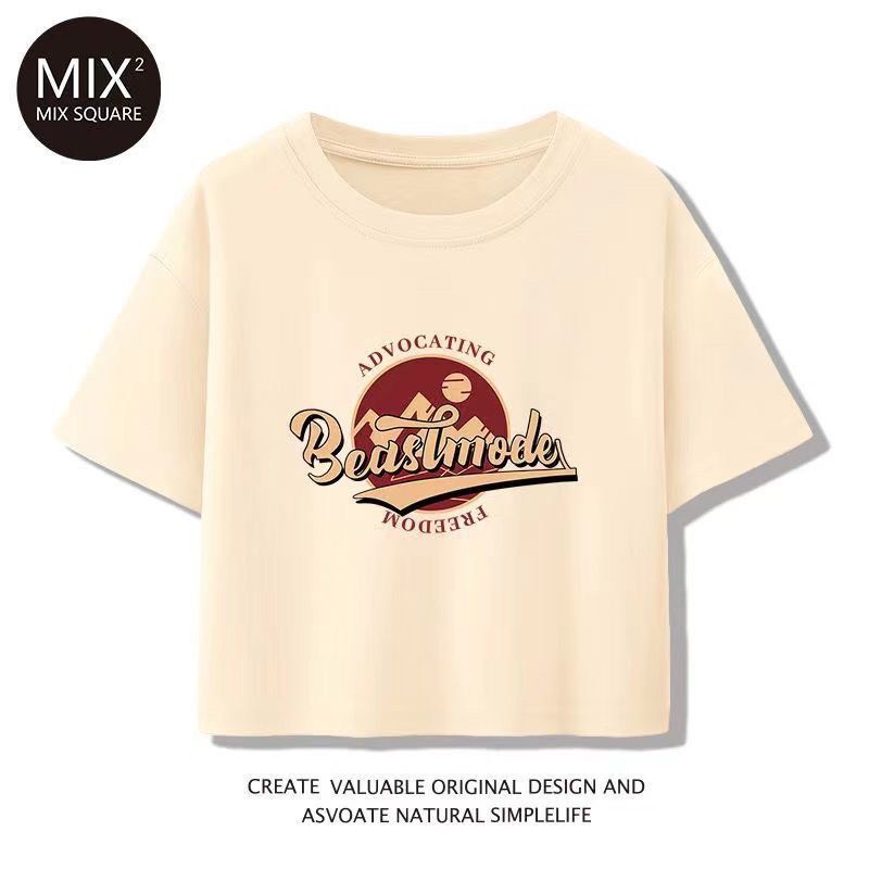 Áo Thun Croptop cotton 100% In Hình Siêu Đẹp Dưới 50 kg