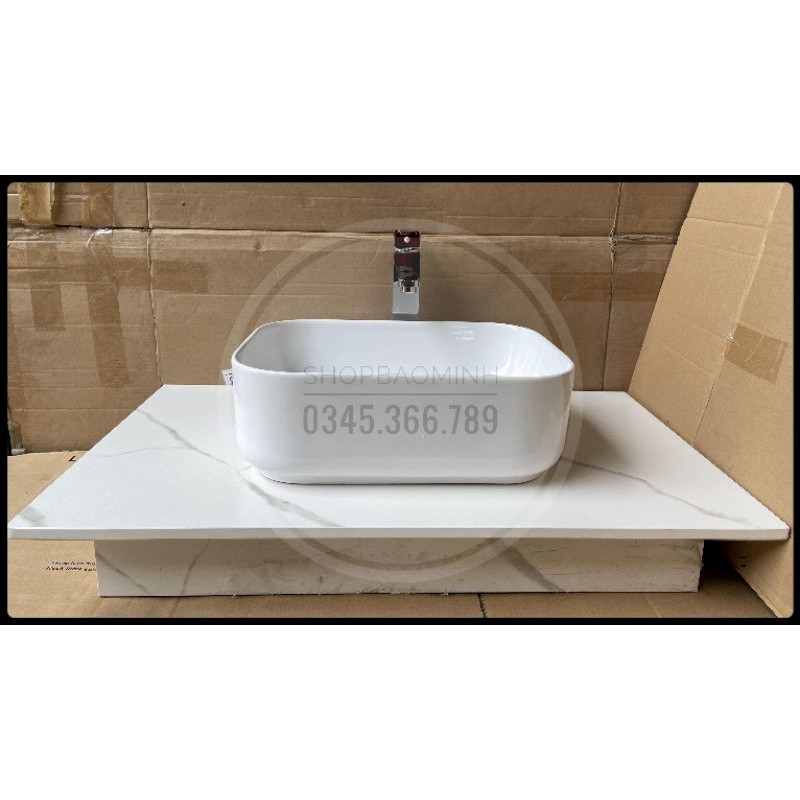 Chậu rửa mặt - Lavabo chữ nhật đặt bàn 618
