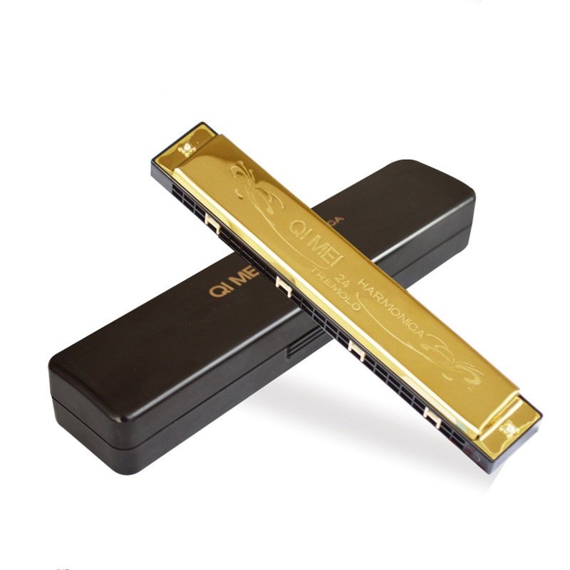 Kèn Harmonica QI MEI 24 lỗ 2 hàng cao cấp, kèn Harmonica 24 lỗ