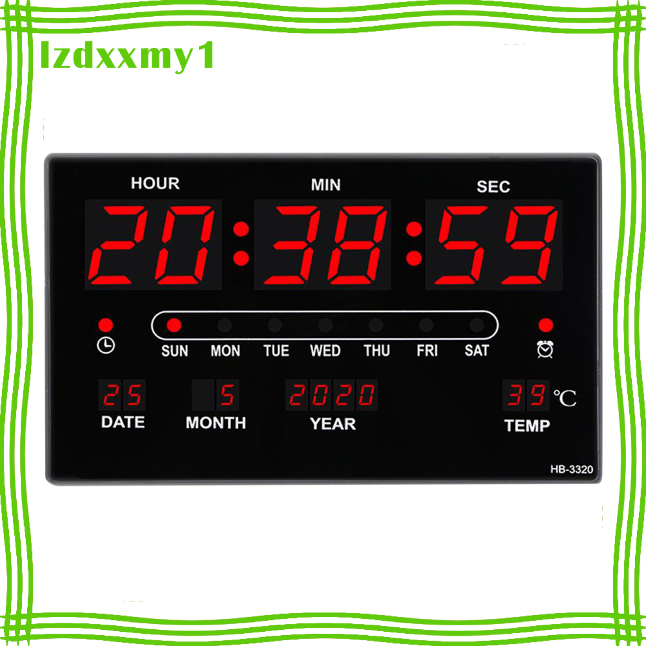 Kiddy USB LED Digital Wall Clock Temperature Humidity Display Home Office Clocks