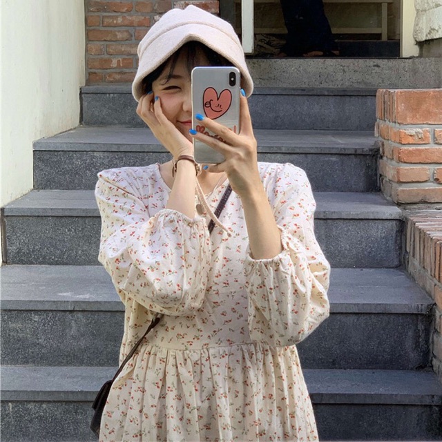 [Mã WASTMAY giảm 15% tối đa 30K đơn 150K] (ORDER) Váy hoa nhí dài tay thu ulzzang / Đầm vintage dáng dài | BigBuy360 - bigbuy360.vn