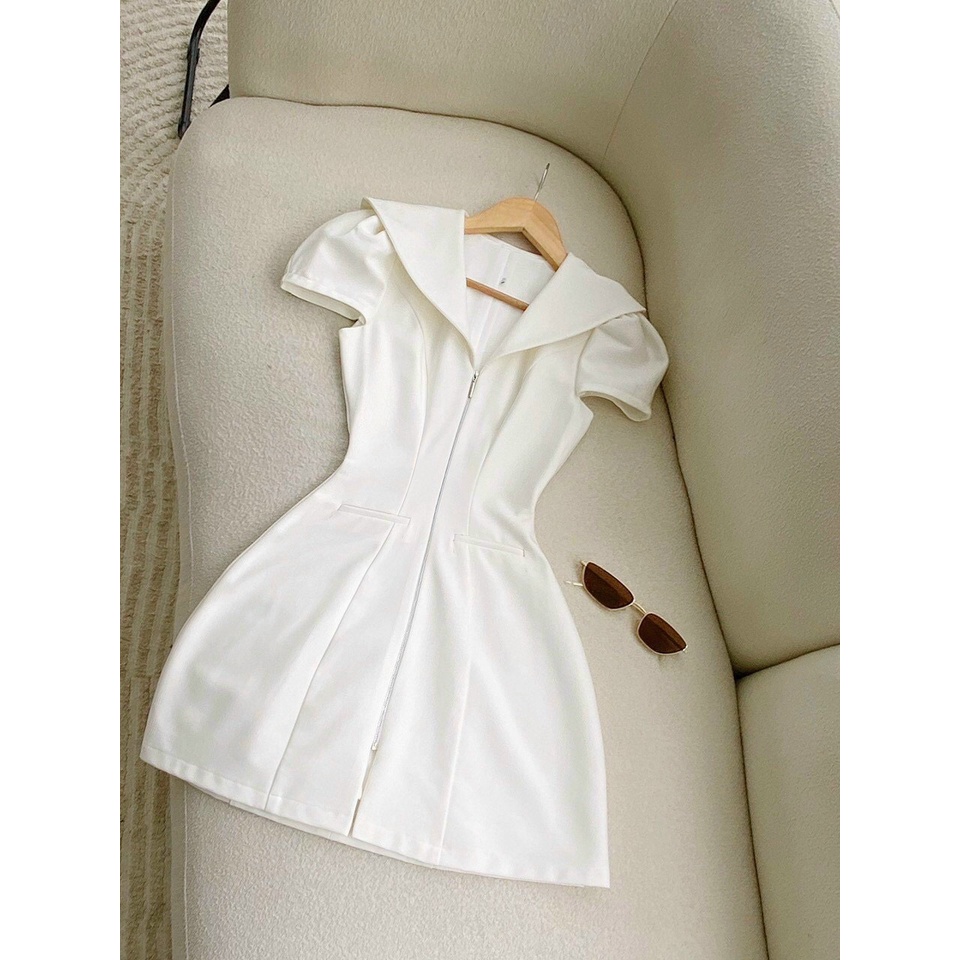 Đầm CỔ V XẺ Sâu Khoá Kéo Tay Ngắn Ôm Eo, Váy Dự Tiệc Sang Trọng Thiết Kế Chuẩn Form Cao Cấp- MIRA Fashion