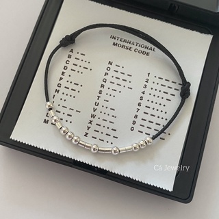 Vòng tay nam nữ lắc tay nam nữ unisex bạc ta mã morse mix kí tự theo yêu cầu Cá jewelry LTB140