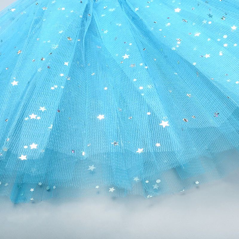 Chân váy tutu ba mảnh màu trơn đính sequin hình ngôi sao mini viền satin 12 màu 3-8T cho bé gái | BigBuy360 - bigbuy360.vn