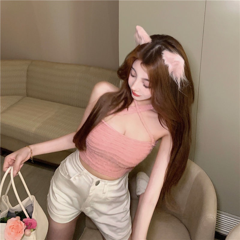 Áo không tay COZOKC cổ yếm xếp ly quyến rũ cho nữ