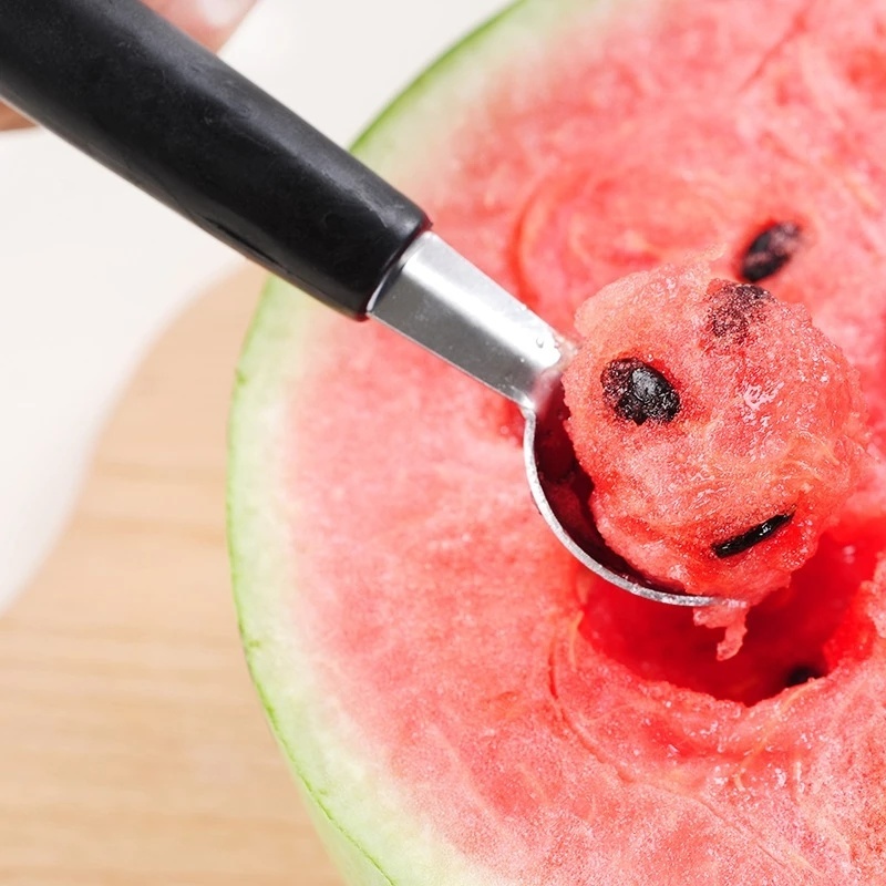 1 Muỗng Múc Kem/Trái Cây Hai Đầu Tròn Bằng Thép Không Gỉ Đa Năng Cho Nhà Bếp