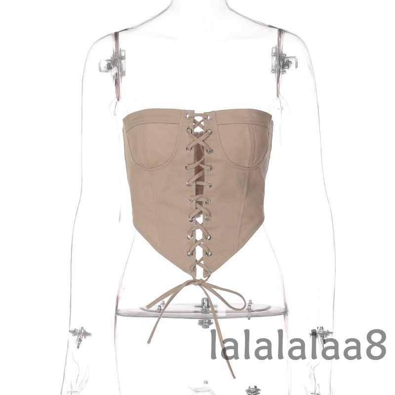 Áo croptop trễ vai phối dây rút dáng ôm thời trang quyến rũ cho nữ | BigBuy360 - bigbuy360.vn