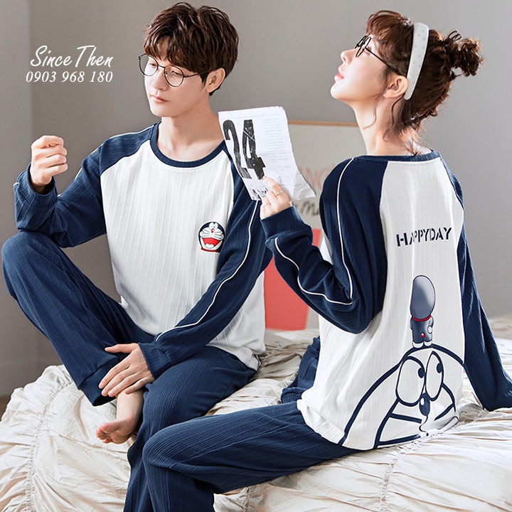 Pyjama đôi nam nữ dài tay thu đông, đồ ngủ đôi mặc nhà ấm áp - Since Then