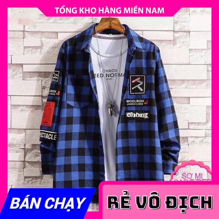 ÁO SƠ MI CARO IN HÌNH CỰC CHẤT ⚡FREESHIP⚡100% ẢNH THẬT⚡CHUYÊN SỈ - GIÁ TỐT