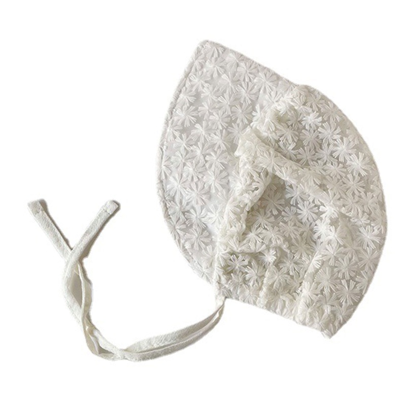 Mũ Vành Rộng Phối Ren Lưới Thoáng Khí Chống Nắng Dành Cho Bé Gái