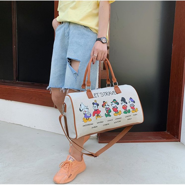 Túi Xách Nữ Du Lịch, Túi Trống Thời Trang In Hình 6 Mickey Ngỗ Nghĩnh Siêu Hot