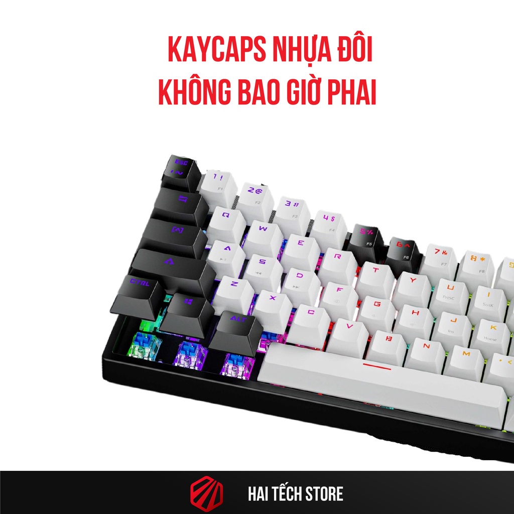 Bàn phím cơ LEAVEN K620 PRO 61 phím, rbg led, blue switch, red switch, bàn phím máy tính