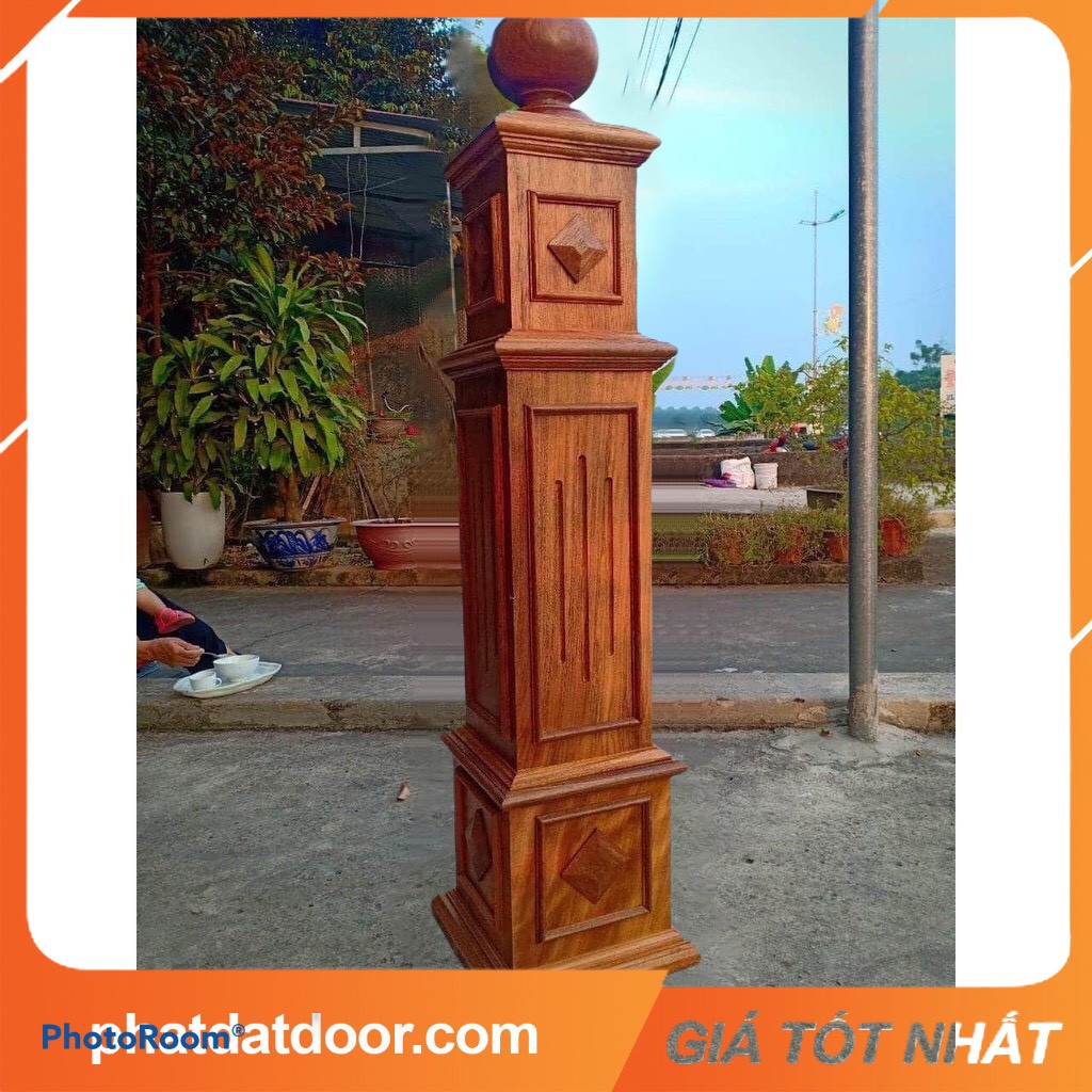 - Trụ Cái Cầu Thang Gỗ Lim Nam Phi  Hình Qủa Trám