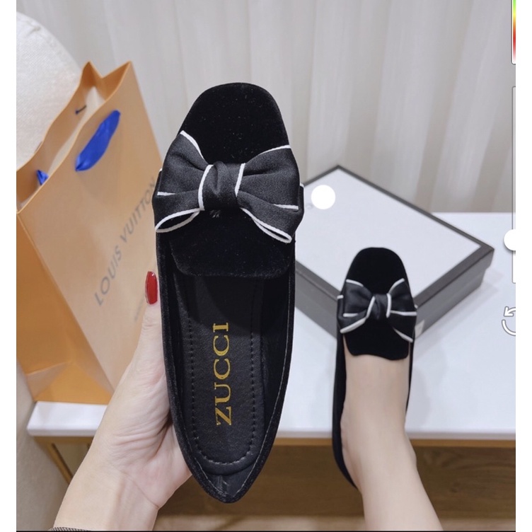 giầy bệt phối nơ cực xinh ( hình thật )